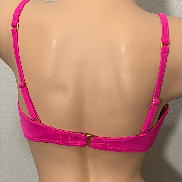 Smart & Sexy Swim Push Up Hot Pink Bikini Top Size 34D - Picture 2 of 7